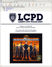 Auto-response from the email we sent to tips@libertycitypolice.com